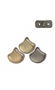 Ginko Leaf Beads 7.5x7.5mm Matte metallic leather